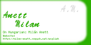 anett milan business card