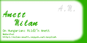anett milan business card